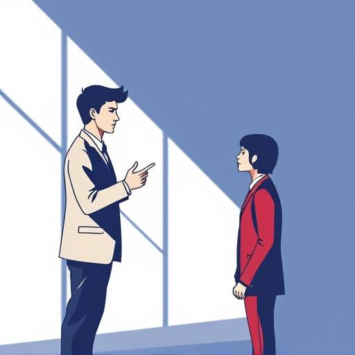 Logo van InterviewKlaar Training, een gestileerde persoon die een interview afneemt.